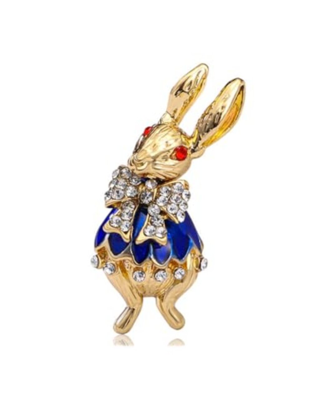 New - Rhinestone Bow‎ Rabbit Brooch Pin for Women Girls Men Gold Plated Fashion